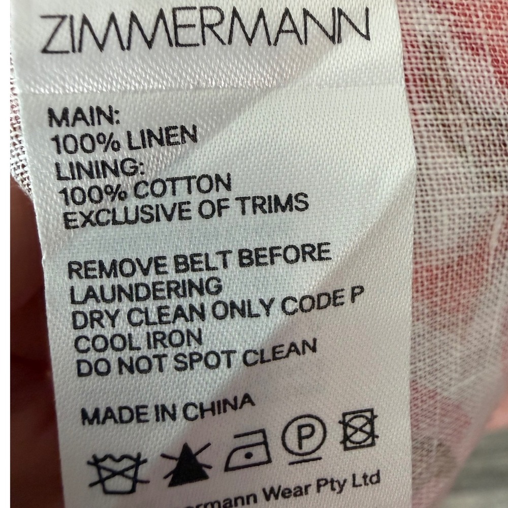Zimmermann Violet Strapless Pink Linen Maxi Dress Belted Pockets AU 0 | US 4 - Picture 7 of 8